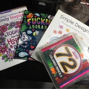 (210) 72-Color Colored Pencil Set with (3) Assorted Adult Coloring Books